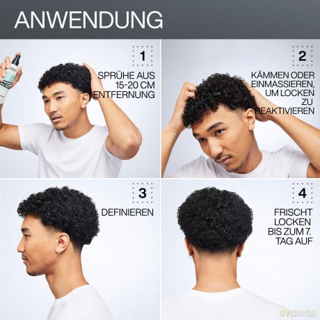 Redken Strukturgebendes Spray für eine sofortige Revitalisierung von Locken, Mit Squalan und Jojoba-Öl, Für ein frisches Haargefühl, Silikonfrei, Refreshing Curl Mist, 1 x 250 ml