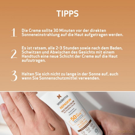 REPASKIN FACIAL SPF50 tacto seda con color 50 ml