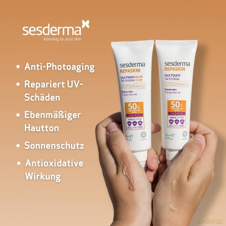 REPASKIN FACIAL SPF50 tacto seda con color 50 ml