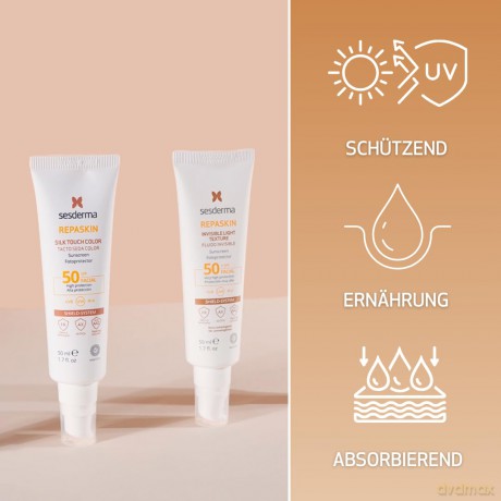REPASKIN FACIAL SPF50 tacto seda con color 50 ml