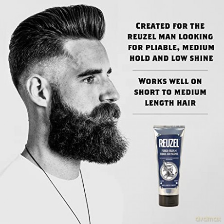 Reuzel Fiber Cream, Provides a Low Shine Finish, 100 ml