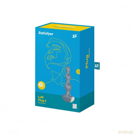 Satisfyer, Analvibrator, Lolli-Plug 2', aus medizinischem Silikon, wasserdicht (IPX7), wiederaufladbar, Farbe:grau