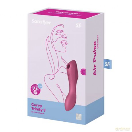 Satisfyer, Druckwellenvibrator, Curvy Trinity 3, 17,5 cm, 3 Motoren, vielseitig verwendbar, Druckwellen und Vibration