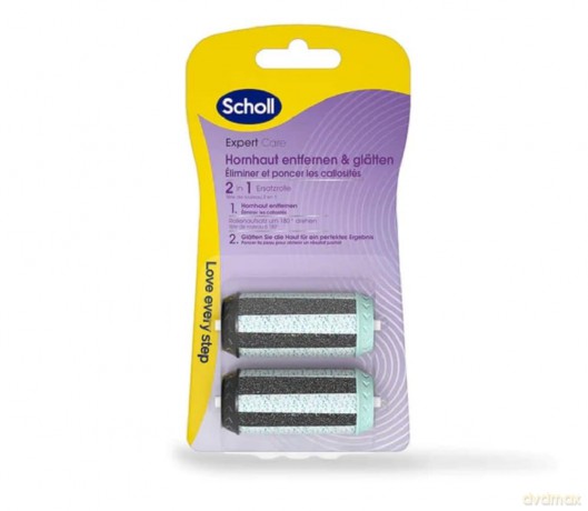 Scholl EXPERTCARE Ersatzrollen - 2 in 1 Ersatzrolle zum Hornhaut entfernen und glätten - Nachfüller für die elektrischen Hornhautentferner von Scholl