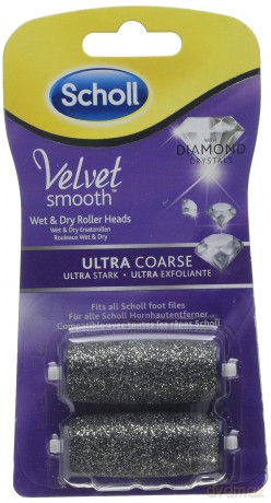 Scholl Velvet Smooth Ersatzrollen Ultra Stark - Nachfüller für die elektrischen Hornhautentferner von Scholl - Rolle Ultra Stark mit Diamantpartikeln, 2 Stück