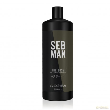 SEB MAN THE BOSS - verdichtendes Volumenshampoo für mehr Fülle - kräftigendes Shampoo mit Guarana-Extrakt und anregendem Duft von Bergamotte und rosa Pfeffer - 1 L