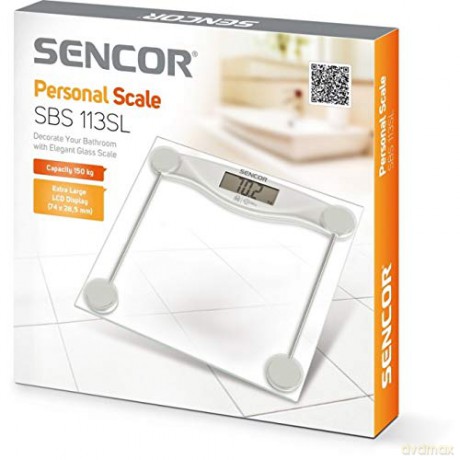 SENCOR SBS 113SL Personenwaage Design ultradünn - transparente Glasoberfläche