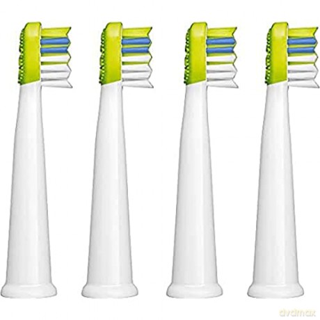 SENCOR SOX 014GR Ersatzköpfe kompatibel mit Zahnbürsten SOC 091x, Silikonseite des Zungenreinigungskopfes, 2 Stück in Kompaktverpackung, gelb-grün-Weiss, Schwarz, ABC