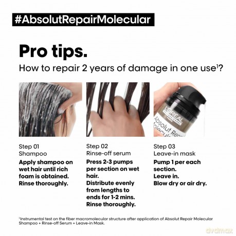 Serie Expert Absolut Repair Molecular Kräftiges Shampoo für alle geschädigten Haare 300 ml