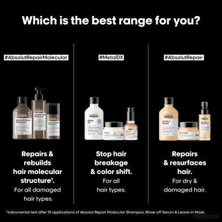Serie Expert Absolut Repair Molecular Kräftiges Shampoo für alle geschädigten Haare 300 ml