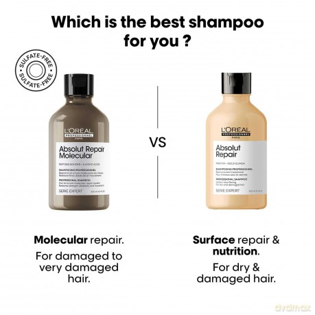 Serie Expert Absolut Repair Molecular Kräftiges Shampoo für alle geschädigten Haare 300 ml