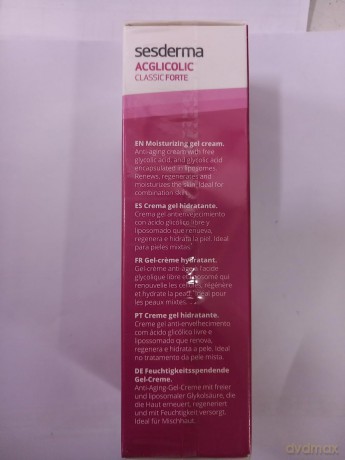 Sesderma | Acglicolic Classic Forte Feuchtigkeitsgel-Creme | Anzeichen von Lichtalterung | Aktive Substanzen | Anti-Aging-Pflege | zu Akne Neigende Haut | Mischhaut | Fettige Haut