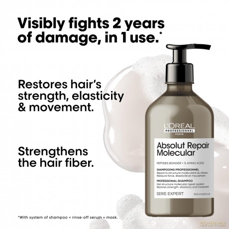 Shampoo for damaged hair Absolut Repair Molecular Professional Shampoo - Volume: 500 ml