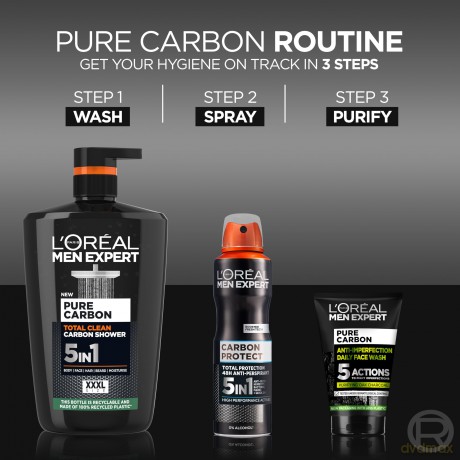 Shower gel for men Men Expert Pure Carbon Total Clean Carbon Shower - Volume: 1000 ml