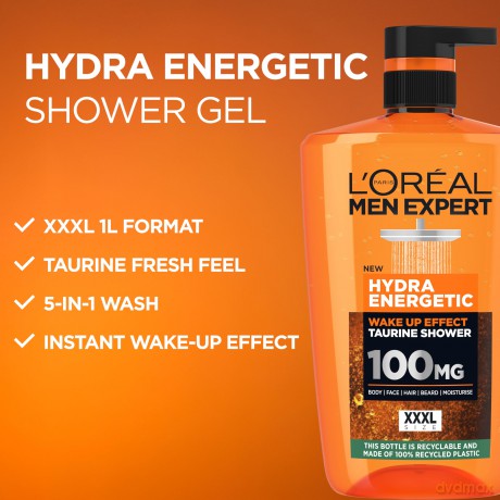 Shower gel Men Expert Hydra Energetic Wake Up Effect Taurine Shower - Volume: 1000 ml