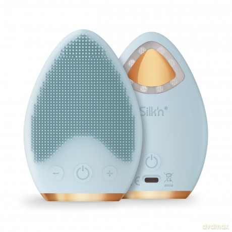 Silk'n Gesichtsreinigungsbürste I Bright Lux I Skincare für ausgeglichene Haut I 4-in-1-Gesichtsbürste mit Infrarot-Technologie, blau