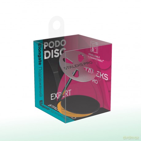 Staleks Pododisc EXPERT Pediküre-Disk aus Edelstahl verlängert + 5 Einweg-Klebepads 180 Grit, Durchmesser 25 mm