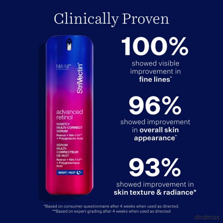 StriVectinStriVectin Retinol Nightly Multi-Correct Serum, Visibly Reducing Fines Lines and Wrinkles, Restores Elasticity