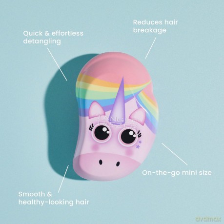 Tangle Teezer Die originale Mini-Haarbürste zum Entwirren, Handflächengröße, perfekt für Kinder und Reisen, ideal für nasses und trockenes Haar, reduziert Fliegen, Marineblaugrün und Rosenknospe