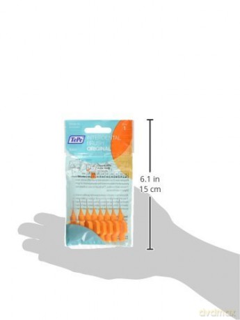 TePe Interdental Brush, Original, Orange, 0.45 mm/ISO 1, 8pcs, plaque removal, efficient clean between the teeth, tooth floss, for narrow gaps