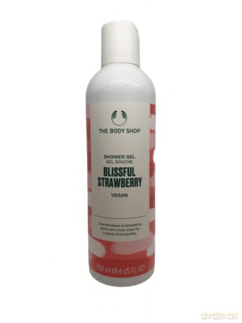 The Body Shop Duschgel Blissful Strawberry: Eine Mischung aus Erdbeere, Pfingstrose und Moschusnoten für Ruhe, 250 ml