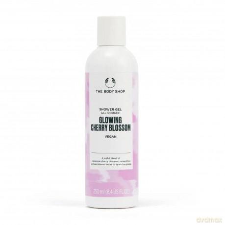 The Body Shop Duschgel Glowing Cherry Blossom, Veganes und Zertifiziertes Produkt, 92% Natürliche Inhaltsstoffe, Blumiger Duft, Flasche aus Recyceltem Kunststoff, 250ml