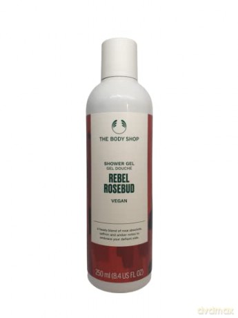 The Body Shop Rebel Rosebud Veganes Duschgel Feuchtigkeitsspendendes und energetisierendes Duschgel mit Rosenabsolue, Safran und Ambra 92% natürliche Inhaltsstoffe, 250 ml