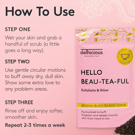Tlov˝ peeling Hello Beau-Tea-Ful Original Black Tea Body Scrub 100 g