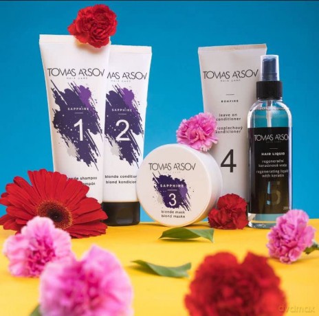 TOMAS ARSOV Sapphire Shampoo + Spülung im Set für blondes, gesträhntes, gebleichtes und graues Haar - Silbershampoo + Silberspülung im Set