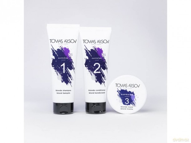 TOMAS ARSOV Sapphire Shampoo + Spülung im Set für blondes, gesträhntes, gebleichtes und graues Haar - Silbershampoo + Silberspülung im Set