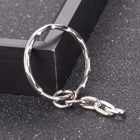 TRUUA 50 Stück Edelstahl-Ringe aus Metall Schlüsselanhänger mit Schlüsselkette