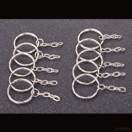 TRUUA 50 Stück Edelstahl-Ringe aus Metall Schlüsselanhänger mit Schlüsselkette