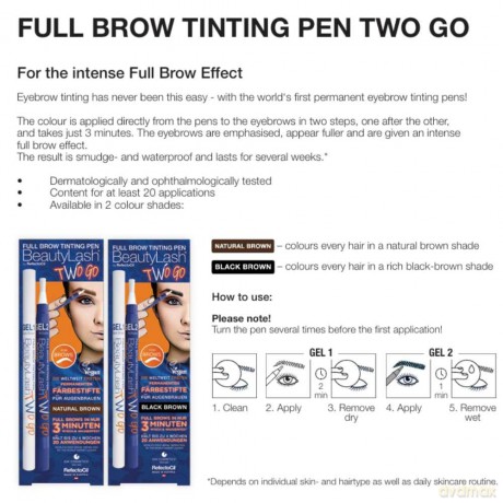 Two Go eyebrow color Eyebrow Color 1 pc - Shade: Natural Brown