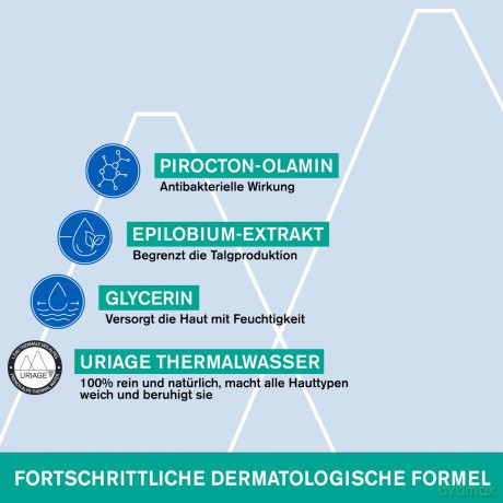 Uriage Hyséac Gesichtsreinigungsgel für fettige Haut mit Unreinheiten 150ml - Reinigt und Beseitigt überschüssiges Sebum - Ultra-sanftes Schaumgel - Paraben- und Seifenfrei, Physiologischer pH-Wert