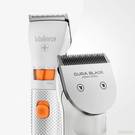 Valera, Swiss Excellence Smart, Haarschneider mit 46 mm Durablade-Klingen, 5 Schnittlängen, 6 Abstandskämme, kabelloser Betrieb oder mit Netzteil, inklusive Batterie, 100-240 V, Swiss Made