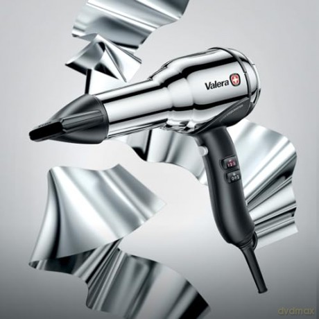 Valera, Swiss Steel Master, professioneller Haartrockner aus verchromtem Premium-Stahl, leichter Föhn, 3 Temperaturstufen, Ionen-Generator, verdrehsicheres Flex-Kabel, 2100W, Swiss Made