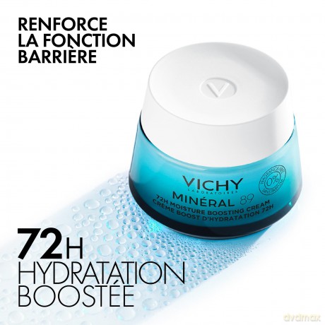 Vichy Minéral 89 Creme Viso Idratante 72H Leggera, 50 ml