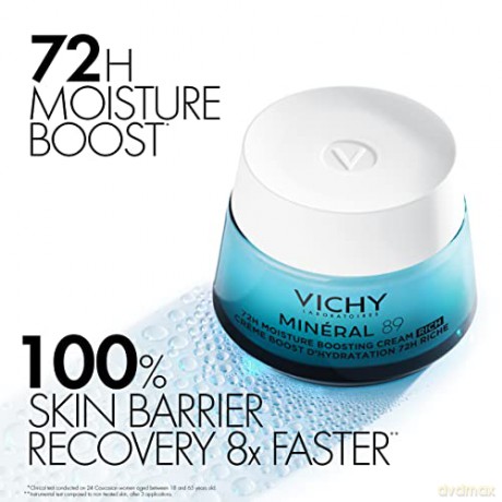 Vichy Minéral 89 Viso Idratante Creme 72H Ricca, 50 ml