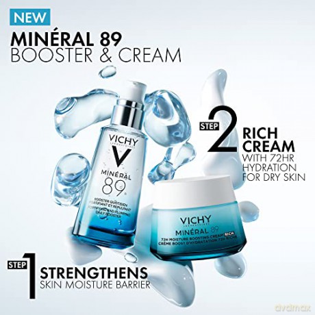 Vichy Minéral 89 Viso Idratante Creme 72H Ricca, 50 ml