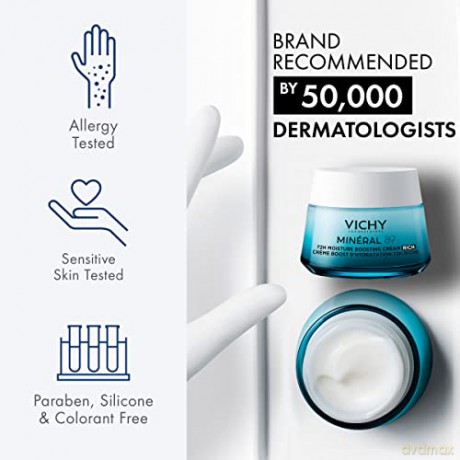 Vichy Minéral 89 Viso Idratante Creme 72H Ricca, 50 ml