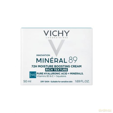 Vichy Minéral 89 Viso Idratante Creme 72H Ricca, 50 ml