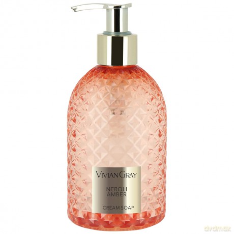 VIVIAN GRAY 3500 Seifenspender mit Creme-Seife Gemstone, Neroli & Amber, orange/Gold (300 ml)