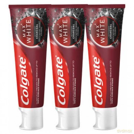 Whitening Zahnpaste with activated Charcoal Max White Charcoal Trio 3 x 75 ml