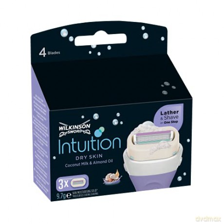 Wilkinson Sword Intuition Dry Skin Rasierklingen Klingen, für Damen Rasierer, 3 St