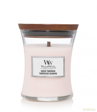 WoodWick Sheer Tuberose Medium Kerze 275g