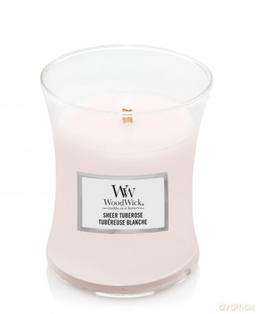 WoodWick Sheer Tuberose Medium Kerze 275g