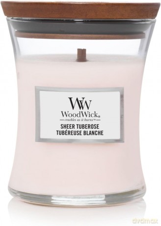 WoodWick Sheer Tuberose Medium Kerze 275g