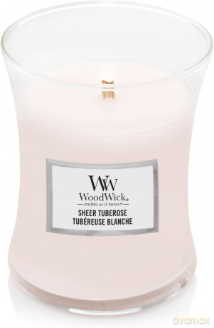 WoodWick Sheer Tuberose Medium Kerze 275g