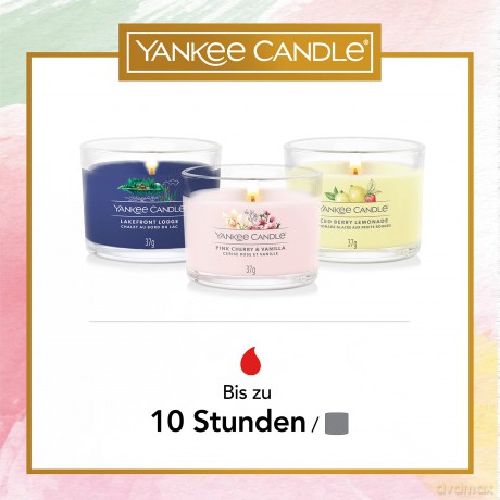 Yankee Candle Black Cherry Duftkerze, Sojawachs, 3 gefüllte Votivkerzen, Gift Set, 3