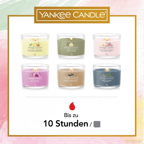 Yankee Candle Black Cherry Duftkerze, Sojawachs, 6 gefüllte Votivkerzen, 6